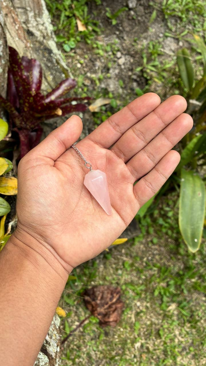 Péndulo de Cuarzo Rosado
